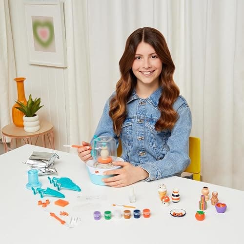 Make It Real: Mini Pottery Studio Deluxe Set - DIY All-in-1 Sculpting Craft Kit, All Skill Levels, Miniature Clay Projects, Kids Girls & Tweens Age 8+ thumbnail 3