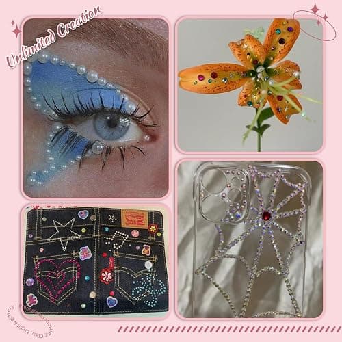 EARLMONI 5200PCS Nail Gems and Charms, AB Crystal Nail Rhinestones with Flatback Nail Pearls, Pick Up Tweezers, Rhinestone Picker Tool, Flat Back Nail Gems for Nail Art, Clothes, Face, Craft thumbnail 6