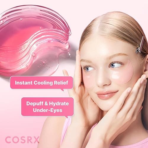 COSRX Pink Peptides Collagen Hydrogel Eye Patch for Puffy Eyes (60) | Cooling & Firming Under Eye Patches with 4-Peptide & Caffeine, Depuffing Gel Eye Mask, Korean Skin Care thumbnail 3