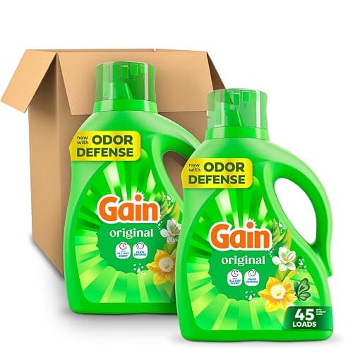 Gain Liquid Laundry Detergent with Odor Defense, Original Scent, Laundry Soap For HE Washing Machines, 60 fl oz, 45 Loads, Pack of 2 (Packaging May Vary) thumbnail 15