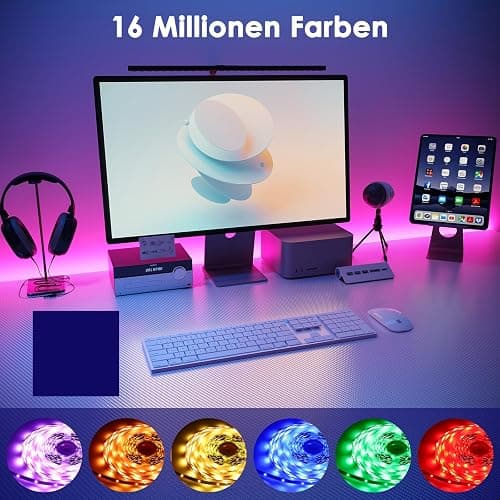 HOVVIDA LED Strip 5M, 30 LEDs/Meter, 1x5M, 150 LED, RGB LED Streifen, APP und Fernbedienung, Musikmodus, Timing-Modus, LED für Zimmer, Wohnzimmer, Küche, Schlafzimmer, Bar, Party thumbnail 6