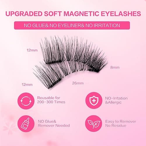 Magnetic Lashes Kit Magnetic Eyelashes with Applicator Reusable Eyelashes Magnetic Lashes Easy to Wear and Remove thumbnail 6