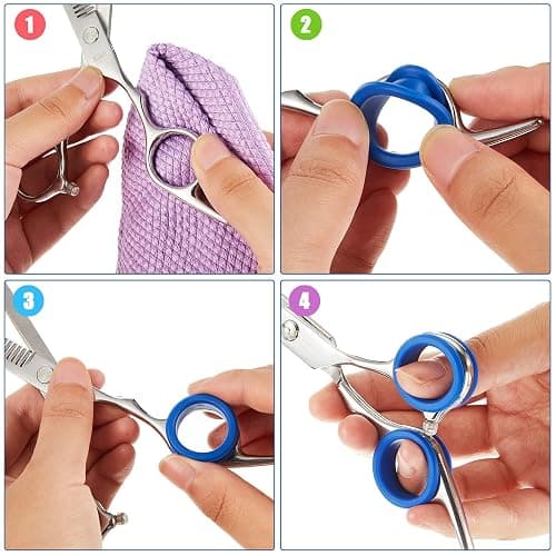 20 Pieces Scissors Finger Rings Silicone Pet Shears Finger Rings rubber finger dog hair scissors for Grooming Scissors Pet Hair Shears thumbnail 3