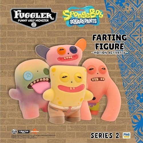 Fuggler Series 2 Farting Figures Sensor-Activated Noisy Collectible Figure with Hidden Sound Surprise Creepy Expressions Weird Fun (Spongebob) thumbnail 3
