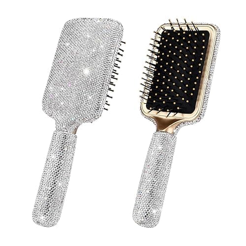 MInovel Curly Hair Brush, Luxury Crystal Diamond Detangling Brush, Paddle Brushes for Women's All Hair Types