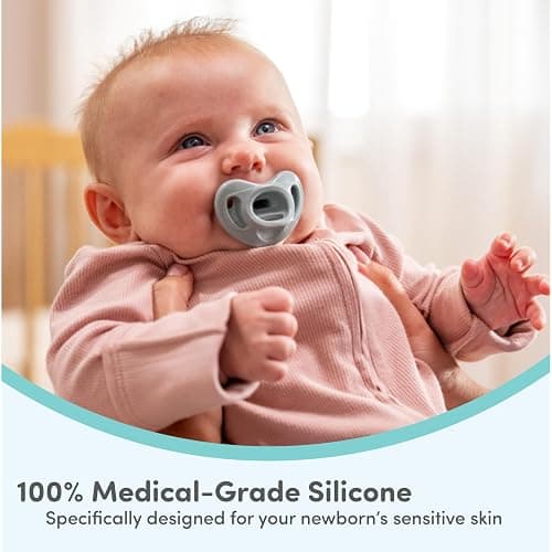 NUK 100% Silicone Comfy Orthodontic Pacifiers, 0-6 Months, Pink Fashion, Timeless Collection, 5 Count thumbnail 6