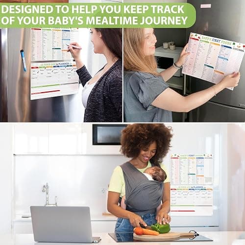 POCAZONE Set of 2 Baby First Foods Tracker Fridge Magnet, Nutrition Poster, Daily Log Meal Planner Checklist, 101 Foods Before 1, Dry Erase Whiteboard for Refrigerator, 3 Dry-Erase Markers thumbnail 4