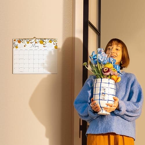 2026 Calendar, Cabbrix Wall Calendar 2026, 12 Months Calendar Runs From January 2026 - December 2026, 15" x 12", Twin-Wire Binding, Hanging Hook, Floral Design thumbnail 4