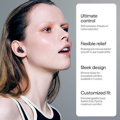 Loop Switch 2 Adjustable Ear Plugs - 3 Noise Relief Modes for Ultimate Control | Flexible Earplugs for Focus, Travel, Socializing, Festivals & More | 20-26 dB (SNR) Reduction thumbnail 2