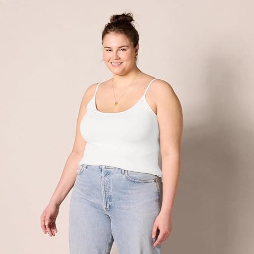 Amazon Essentials Women's Slim-Fit Camisole for Layering and Everyday Wear, Pack of 4 thumbnail 7
