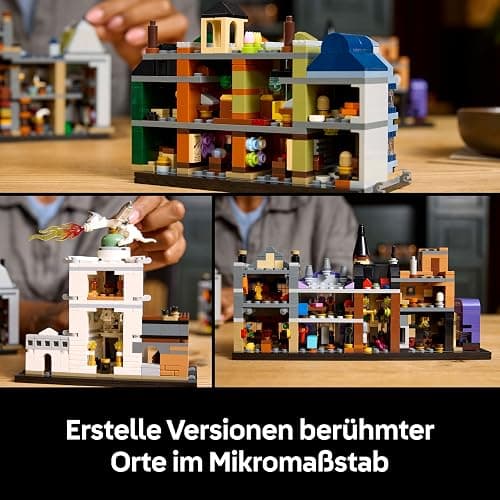 LEGO Harry Potter Die Zauberläden der Winkelgasse - Miniaturstraße zum Ausstellen - 12 Mikrofiguren zum Sammeln, inkl. Harry Potter, Draco Malfoy, Hermine Granger - Geschenk für Erwachsene 76444 thumbnail 4