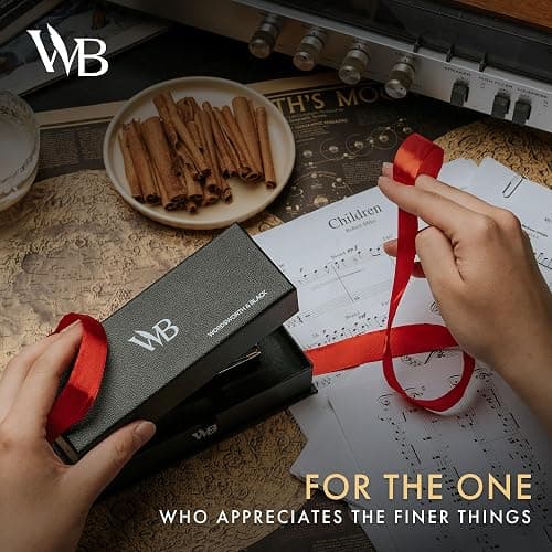 Wordsworth & Black Luxury Refillable Ballpoint Pen Set for Writing, Black | Ball Point Gift for Men & Women, Lacquer Barrel, Fine Point, Executive, Smooth Ink, Case + Refill Included thumbnail 2
