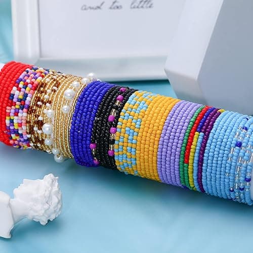 TOBENY SHIWE 24PCS Waist Bead Chains for Women Colorful Summer Body Chains Belly Beads Bikini Jewelry Chains Bead Waist Chains Set thumbnail 3