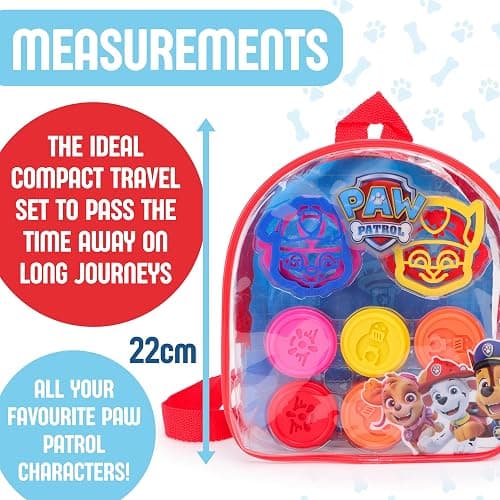 Toyland® Paw Patrol Kids Dough Backpack Set – 5 Tubs of Dough & 4 Cutters Included - Paw Patrol Toys thumbnail 5