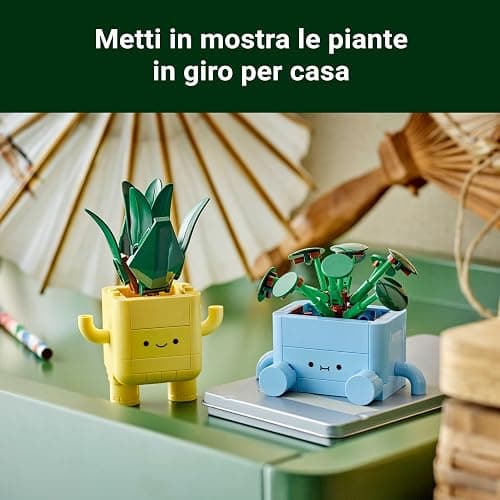 LEGO Botanicals Piantine Felici Giocattolo - Kit di Arti e Mestieri per Bambine con 2 Piante Artificiali, 2 Vasi di Fiori e Facce Intercambiabili - Regali per Ragazze da 9 Anni Fan della Natura, 10349 thumbnail 8