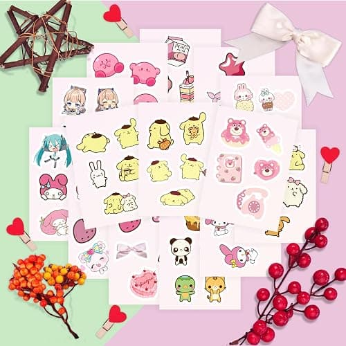 BulbaCraft Cutecore Stickers, Cute Anime Stickers for Water Bottle and Laptop - Cutecore Party Supplies & Decorations, Waterproof Vinyl Decals, Aesthetic Stickers, Gifts for Women & Men thumbnail 2