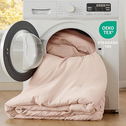 Bedsure King Size Comforter Set, Dusty Rose Soft Prewashed Bedding for All Seasons, 3 Pieces GentleSoft™ Warm Down Alternative Bed Set, 1 Lightweight Comforter (104"x90") and 2 Pillowcases (20"x36") - King - 09 - Dusty Rose thumbnail 5
