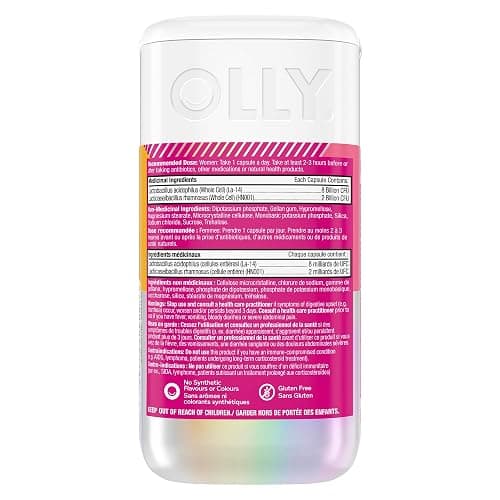 OLLY Supplement Capsules gluten free multi-strain female-focused probiotic supplement Happy HOO-HA supports vaginal health 25 capsules thumbnail 4
