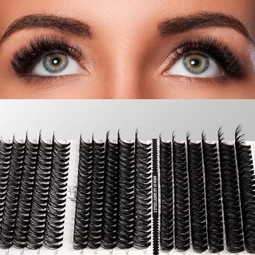 320PCS Individual Eyelashes Kit - 40D, 50D, 100D DIY Lash Extension Kit with Bond, Seal, Glue & Applicator - 11-20mm Volume False Eyelashes - D Curl Individual Cluster thumbnail 4