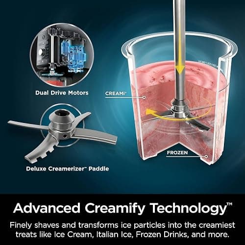 Ninja NC501 CREAMi Deluxe 11-in-1 Ice Cream & Frozen Treat Maker with 2 XL Family Size Pint Containers, Silver (Renewed) thumbnail 14