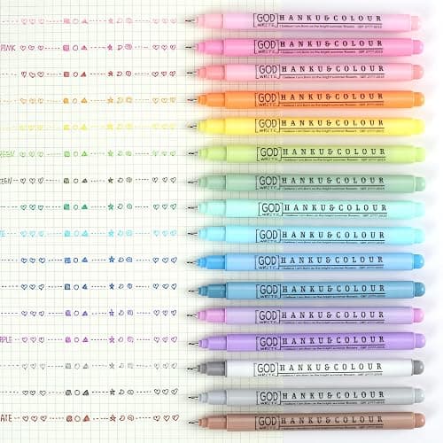 HANKU 0.38mm Fine Point Pen,16 Pack Colored Fineliner Bible Pens No Bleed Through,Extra Fine Tip Marker Pens for Bullet Journaling,Planner,Coloring,Bible Study Back to School Office Supplies thumbnail 5