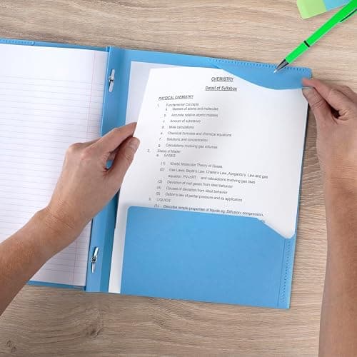 Five Star 2-Pocket Folder, Plastic Folder with Stay-Put Tabs and Prong Fasteners, Holds 8-1/2" x 11" Paper, Pacific Blue (72115) thumbnail 8