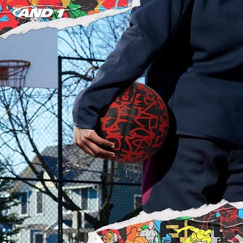 AND1 Fantom Graffiti Rubber Basketball - Streetball for Indoor and Outdoor Use, Deep Channel Construction and Durability thumbnail 5