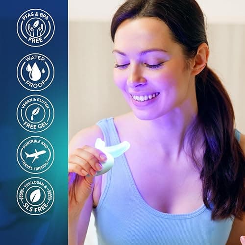 GuruNanda Professional Teeth Whitening Wireless Kit with LED Light & Whitening Pen, Helps Remove Surface Stains from Coffee, Food, Soda, 40 Treatments thumbnail 7