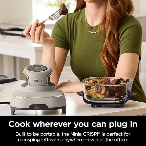 Ninja Crispi Air Fryer, Microwave, Freezer & Dishwasher Safe, Non Toxic Glass Portable Cooking System, 4 QT & 6 Cup Glass Containers with Storage Lids, Easy Meals, Air Fry, Bake, Stone, FN101ST thumbnail 11