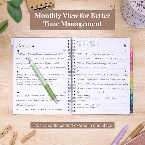Rileys Academic Planner 2025-2026, Daily, Weekly & Monthly Planner, July 2025 - June 2026, Student Notes Pages, Twin-Wire Binding, Weekly Agenda for School & Work (20 x 15 cm, Blue) thumbnail 7