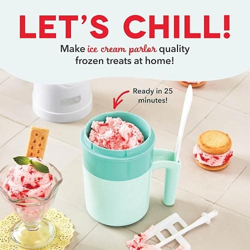 Dash My Pint Ice Cream Maker - Compact & Convenient Single-Serving Ice Cream Maker - Makes Gelato, Sorbet & Frozen Yogurt - 1.6 Cups, Aqua thumbnail 3