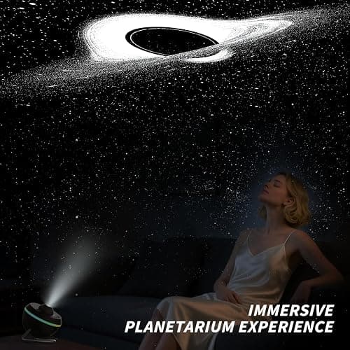 Ainael Galaxy Projector, Star Projector Home Planetarium Space Ceiling Starry Sky Night Light with Light Strip, Meteor and Galaxy Projector for Kid Adult Bedroom Christmas Gift (Black) thumbnail 9