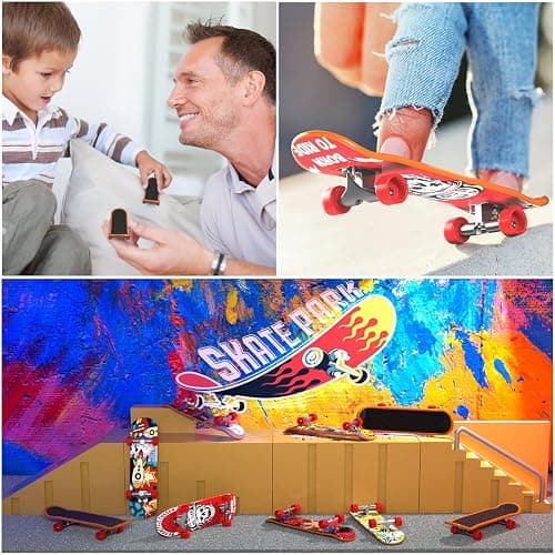 TIME4DEALS Fingerboard Mini Finger Skateboards Toys 12PCS Professional Finger Boards Set Creative Fingertips Movement, Mini Skateboard Starter Kit Finger Sports Party Favors Novelty Toy Gift for Kids thumbnail 7