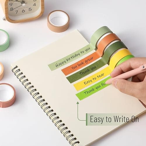 Mr. Pen- Washi Tape Set, 10 Rolls, 5.5 Yards/Roll, Washi Tape for Scrapbook | Arts, Crafts, Journals and Planners, Earthy Tones thumbnail 3