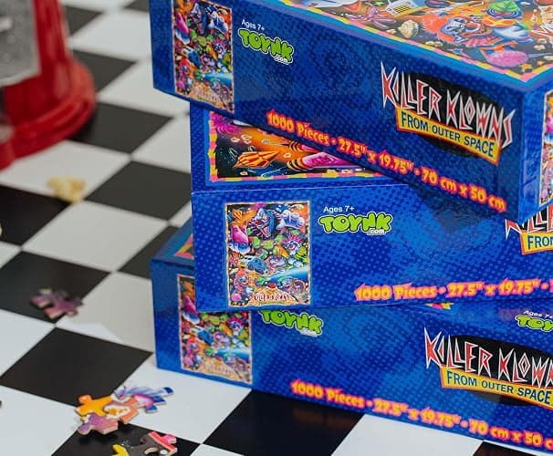 Killer Klowns from Outer Space Illustrated Kollage 1000-Piece Jigsaw Puzzle | Fun Brain Teaser, Toys & Games | 28 x 20 Inches thumbnail 8