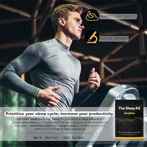 The Sleep Kit by sleepflow - (30 Nights) Nasal Strips and Mouth Tape for Sleeping | Anti-Snoring Aid for Improved Airflow, Sleep Tape, Hypoallergenic Adhesion (30 Mouth Tape & 30 Nose Strips) thumbnail 7
