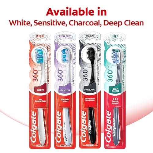 Colgate 360 Optic White Whitening Toothbrush, Adult Soft Toothbrush with Whitening Cups, Helps Whiten Teeth and Removes Odor Causing Bacteria, 4 Pack thumbnail 6