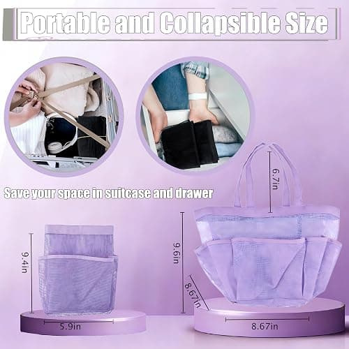 Attmu Mesh Shower Caddy Portable, Quick Dry Hanging Shower Tote Bag for College Dorm Room Essentials, Large Capacity Caddy Dorm for Bathroom Gym Swimming thumbnail 3