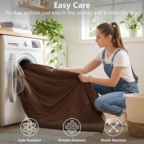 CozyLux Twin XL Comforter Set College Dorm Essentials, 5 Pieces Brown Bed in a Bag Twin Extra Long Comforter Set with Sheets, Pillowcase & Sham, Soft Down Alternative Bedding Sets, Back to School thumbnail 9