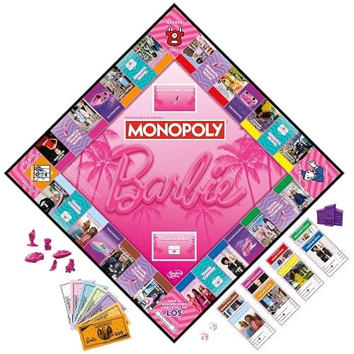 Monopoly Barbie Edition, das Klassische Brettspiel inspiriert von Barbies Traumwelt und ihren Abenteuern, originelles für Kinder und Teenager thumbnail 4