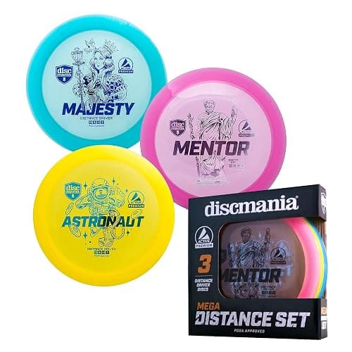 Discmania Distance Driver Disc Golf Set (3-Pack), Long Range Disc Golf Driver Set, Disc Golf Drivers, Disc Golf Discs Set Includes Majesty, Mentor & Astronaut (Colors May Vary) - Image 1
