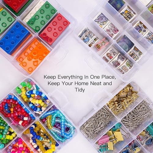 SGHUO 7-Tier Stackable Storage Container Box with 70 Compartments, Plastic Organizer Box for Arts and Crafts, Toy, Fuse Beads, Washi Tapes, Sewing Supplies thumbnail 5