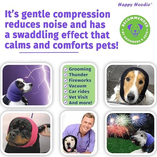 Happy Hoodie The Original Dog & Cat Calming Band for Noise & Anxiety Relief | 2008 US brand. Compression fabric, soft & stretchy, reduces noise & eases stress during storms, fireworks, grooming and more! thumbnail 3