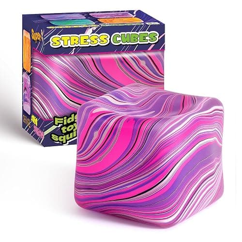 Fidget Toys Squishy Stress Cube, Stress Balls for Adults Kids Squishies Anxiety Relief, Ice Cube Squishy Sensory Toys for Kids with Autism, Fidgets for Classroom Prizes Party Favors Toys (Pink) - Image 1