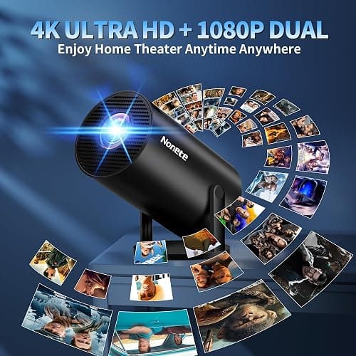 [2026 Upgraded] Mini Projector Support 4K 1080P FHD Auto Keystone 270° Rotatable with WiFi 6 and Bluetooth 5.2 Projector Portable Compatibile with HDMI/TV Stick/Memory Stick/Laptop,Black thumbnail 9