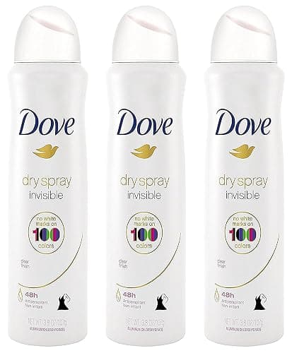 Dove Antiperspirant Dry Spray - Invisible - Clear Finish - 3.8 OZ (107 g) Per Can - Pack of 3 Cans - Image 1
