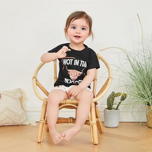 Fernvia Western Toddler Baby Girl Clothes Letter Short Sleeve T-Shirt Top + Tassel Shorts Outfits + Headband 3Pcs Set thumbnail 3