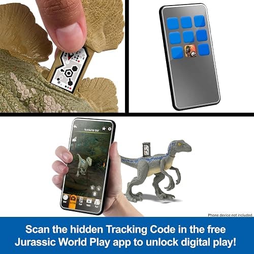 Mattel Jurassic World Dinosaur Toys with Roar Sound & Attack Action, Wild Roar Posable Figure, Physical & Connected Digital Play thumbnail 3