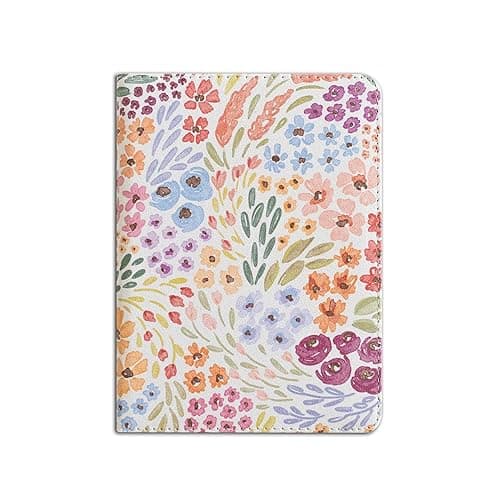 Elyse Breanne Design, Compatible with Paperwhite, 11th Generation Kindle Reader, PU Leather Shell, Smart Device Case Cover, Elastic Hand Strap, Easel Back to Stand Up, Countryside Blooms - Paperwhite 11th Gen. - Countryside Blooms