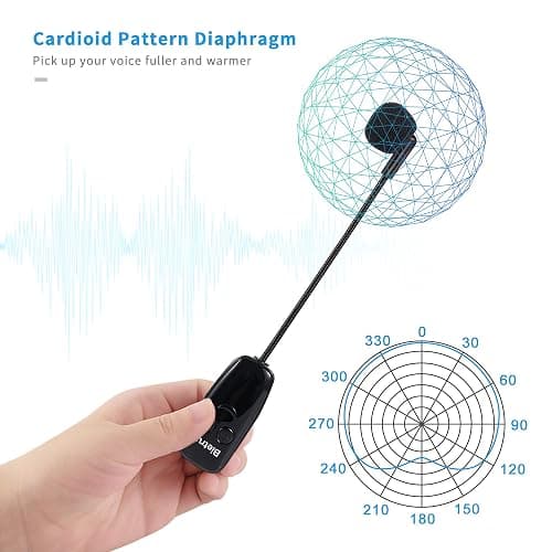 Bietrun Wireless Microphone Headset, UHF Wireless Headset Mic System, 160ft Range,1/8'' and 1/4'' Plug, for Speakers, Voice Amplifier, PA System(Not Supported AUX/iOS) thumbnail 7